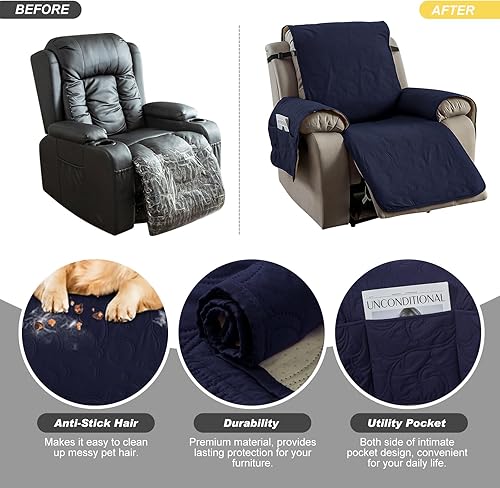 Miniatura 5 de Funda para silla reclinable 100% impermeable, fundas de silla reclinable para silla reclinable, funda de tela antideslizante para sala de estar,