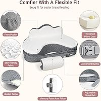 Vista 8 de Almohada de lactancia elevada con almohada de brazo, almohada ergonómica de seguridad de espuma viscoelástica para lactancia materna, correa