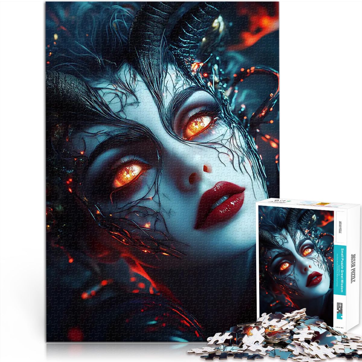 Jigsaw Puzzles 2000 Piece for Adults Demoness with Burning Eyes Mustermontage Tolle Geschenke und Spielzeuge70x100cm — image 1