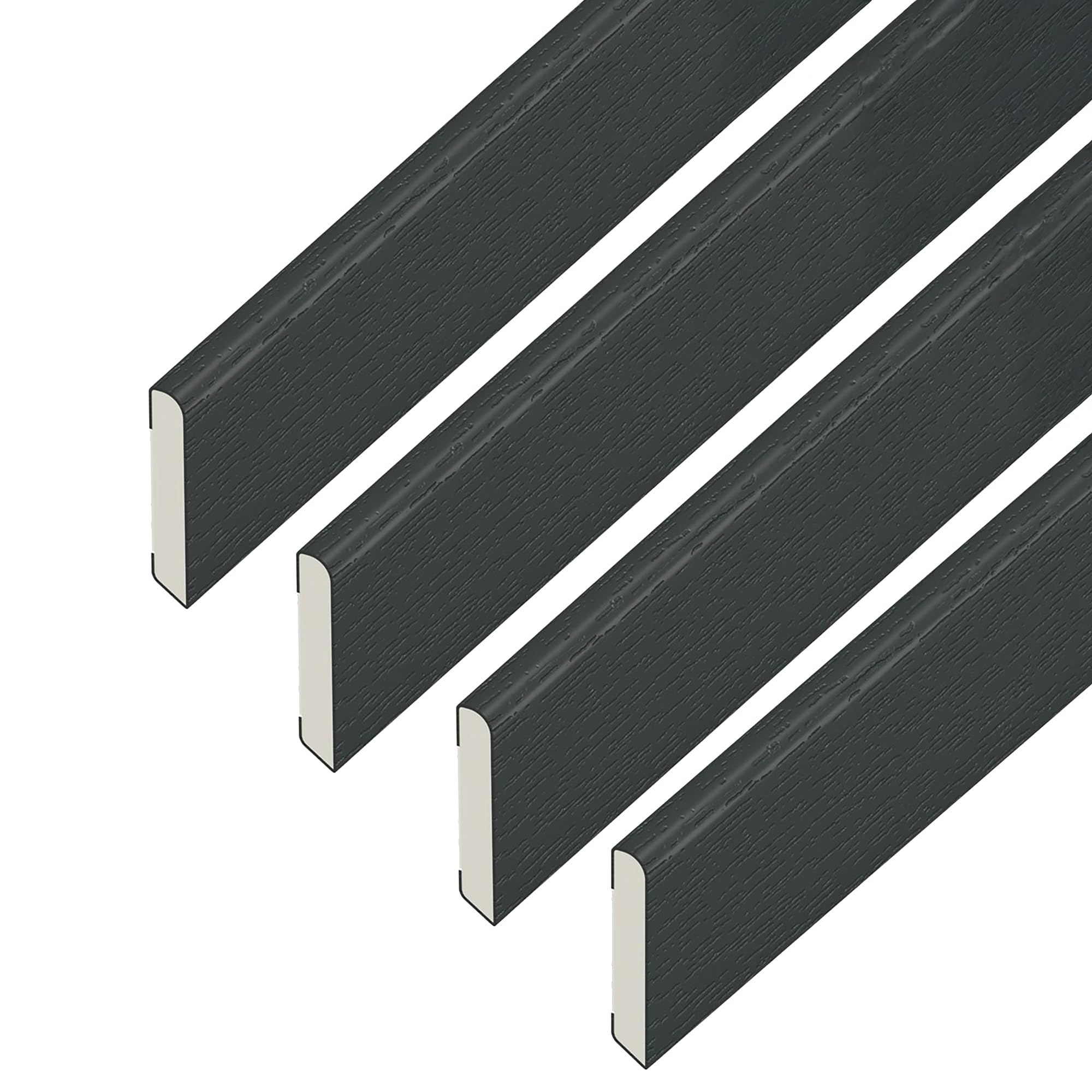 Windows4you UPVC Finishing Trim - Plastic Window Trim & UPVC Trim for Windows and Doors - Anthracite Grey Rigid UPVC - 4 Pack - 1.5m Length (95mm x 1.5m (4 Pack))