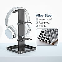 Vista 2 de bussdis Soporte para auriculares, soporte para auriculares, soporte de metal para auriculares, colgador de auriculares