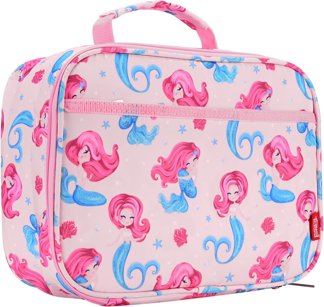 yookee home Lunch Box for Girls, Insulated Lunch Bags for Kids, Reusable Thermal Pink Lunch Box for School Outdoor Travel, Mermaid
