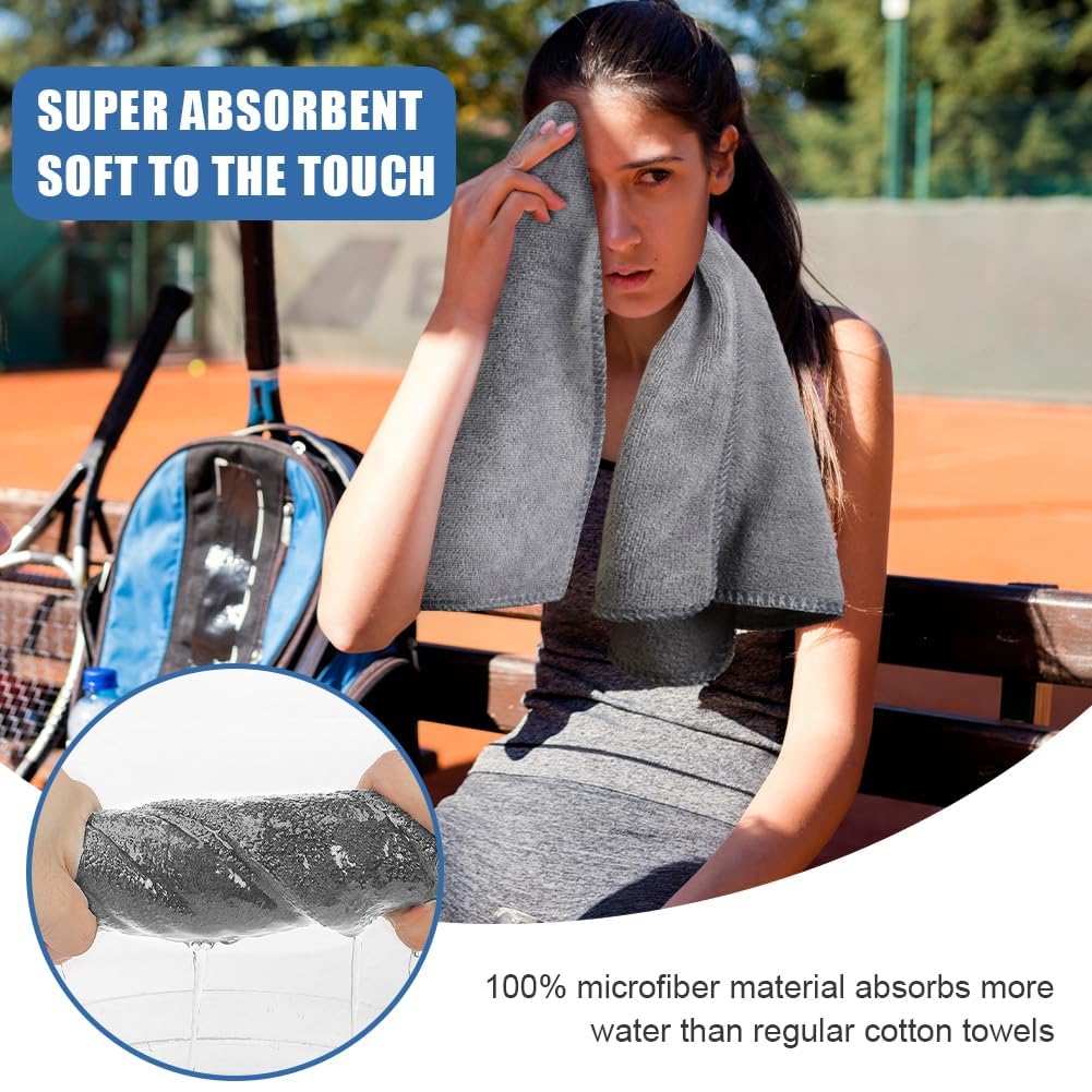 HAGOT 3 Pack Asciugamano Sportivo in Microfibra, Super Assorbente e Traspirante, Leggero, ad Asciugatura Rapida, per Yoga, Campeggio, Palestra, Fitness, 75 cm x 35 cm
