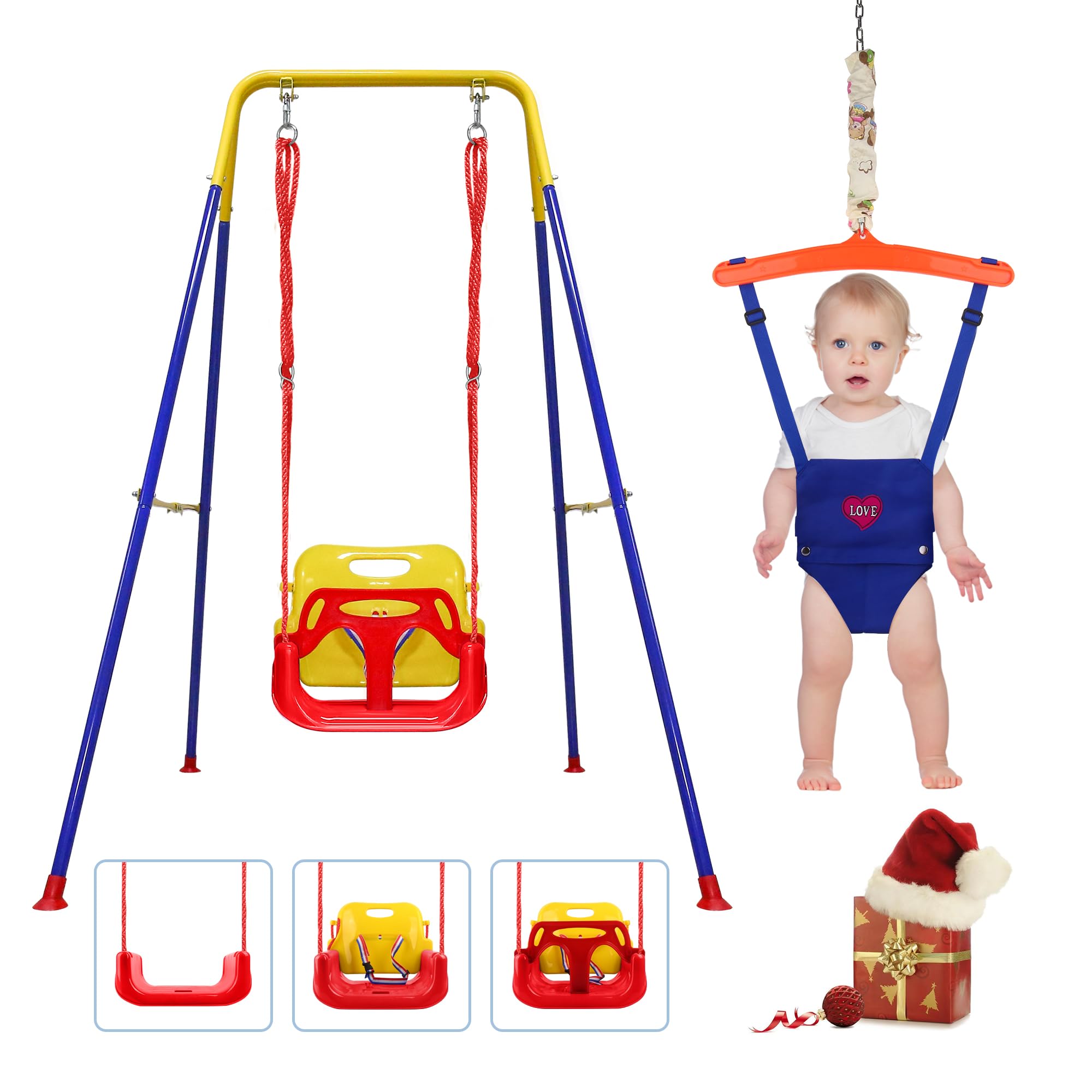 HHNAEJX 4in1 Toddler Swing Set and Baby Jumper (Tangerine) for sale