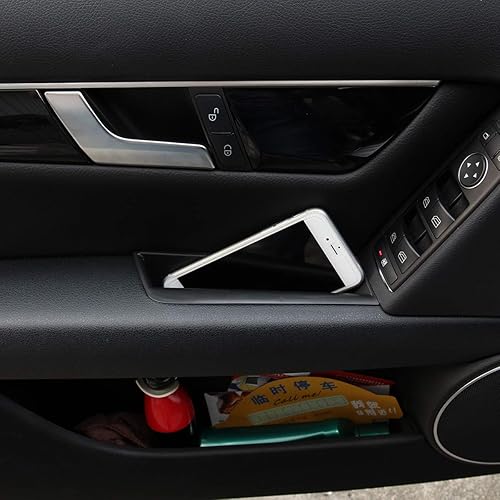 Miniatura 2 de YIWANG Caja de almacenamiento para manija de puerta de automóvil, caja de reposabrazos para Mercedes Benz Clase C W204 2008-2014 accesorios (beige,