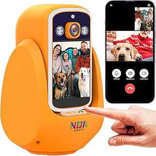 NBKsmart 2 Way Camera Audio/Video,2.8'Screen Pan/Tilt WiFi AI Motion Detection for Baby/Pet/Puppy/Cat/Dog,Facetime Nanny Cam Voice with Phone APP Video Calling Devices for Elderly Indoor,Orange