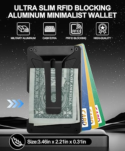 Miniatura 6 de ONLOOKER Cartera táctica delgada para hombre, estética minimalista, con capacidad para hasta 15 tarjetas, seguro RFID, bloquea lectores de chips,