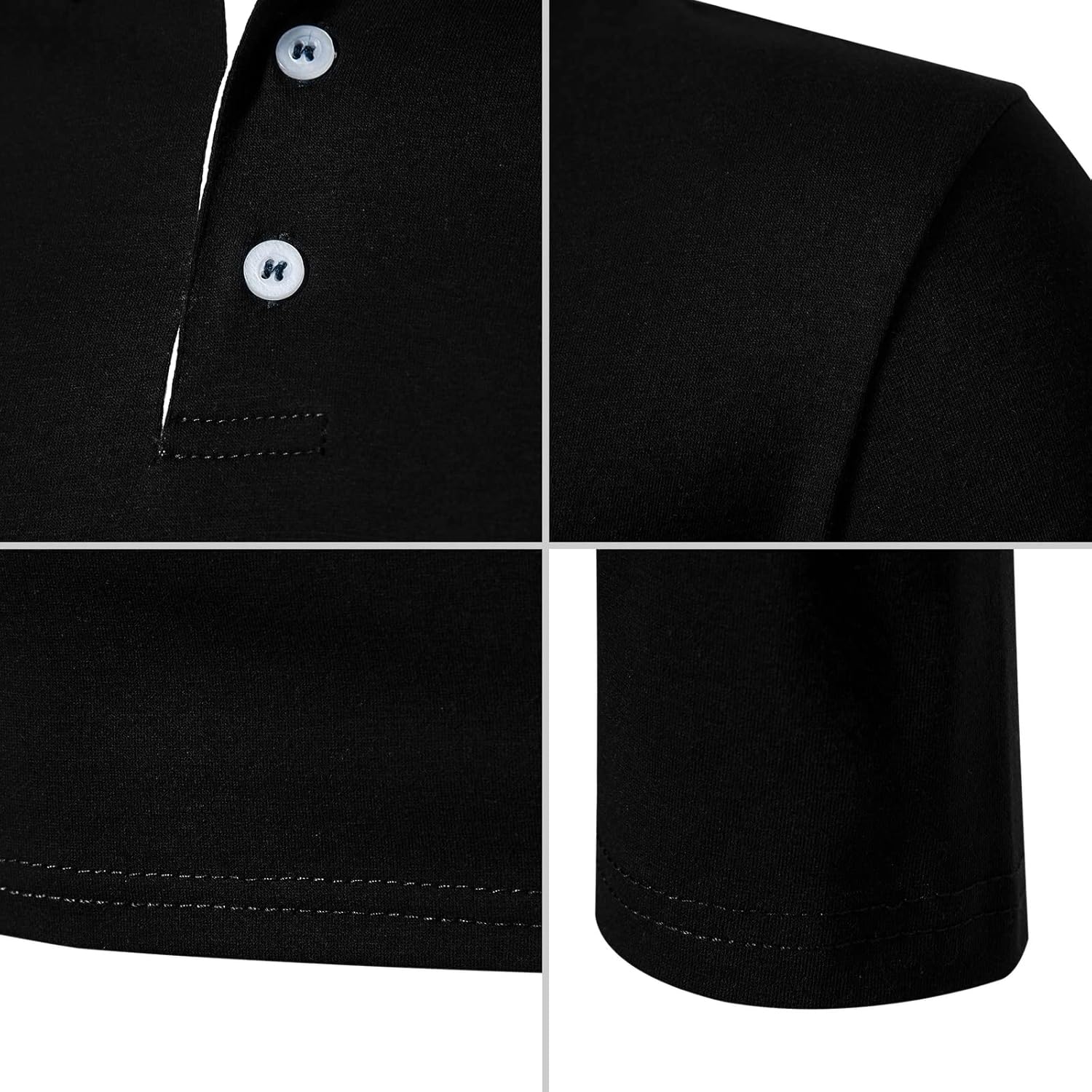 A WATERWANG Men's Long Sleeve Polo Shirts, Slim-fit Cotton Golf Polo Shirts Basic Designed - Image 5