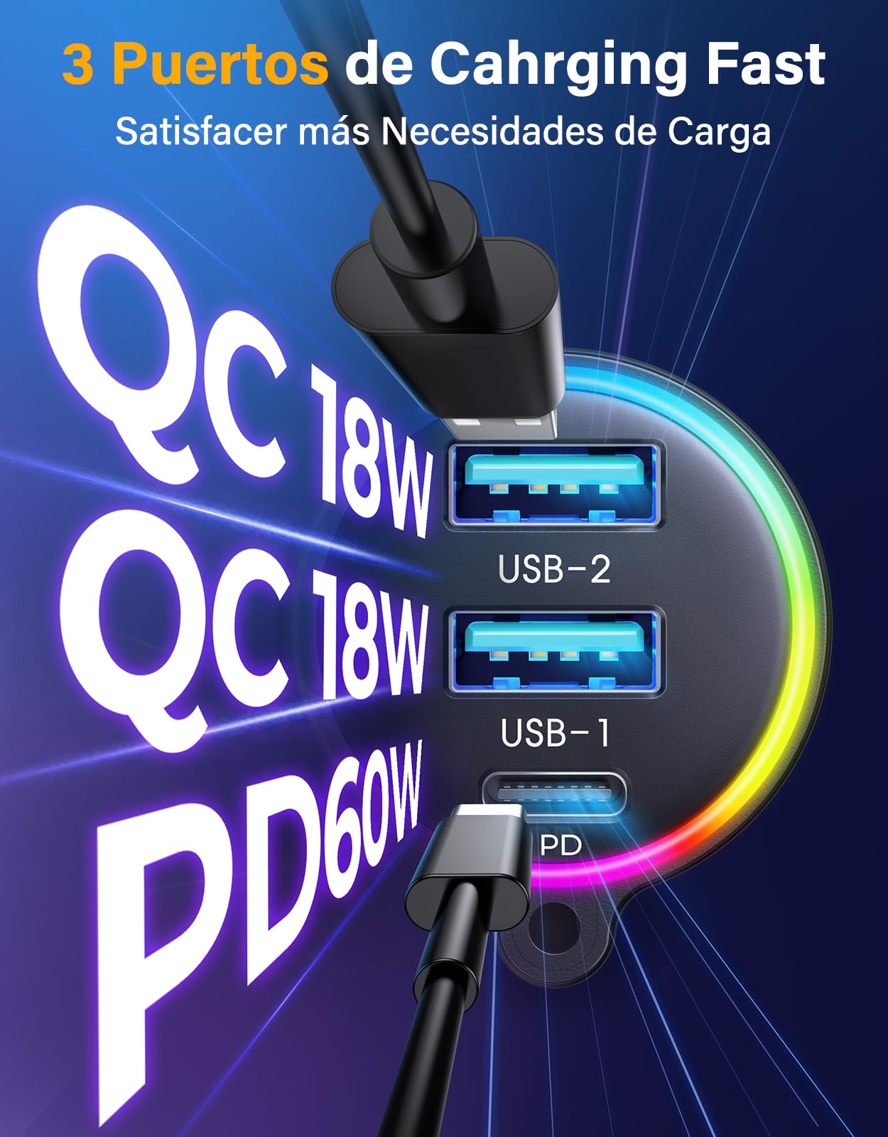 JOYROOM 96W Transmisor FM Bluetooth Coche,【60W PD & Dual 18W QC 3.0】【Bass Profundo & Hi-Fi】 Adaptador Bluetooth5.4 Coche Manos Libres Bluetooth & Aux & Tarjeta TF