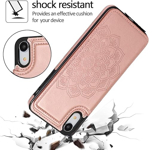 Miniatura 5 de NKECXKJ Design for iPhone XR/10R Wallet Case,PU Leather Phone Case with Screen Protector Card Holder,Stand Kickstand Shockproof Flip Protective