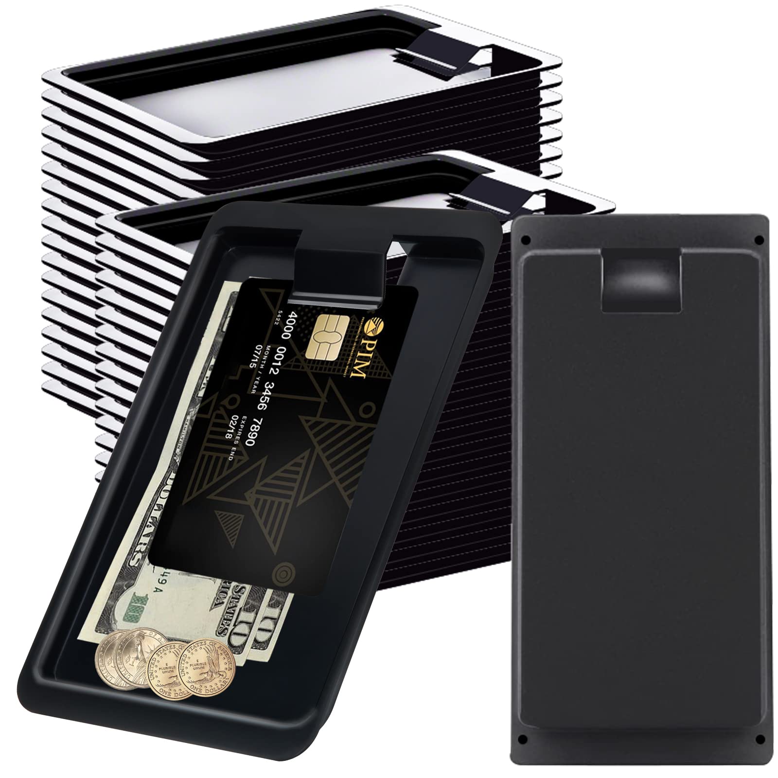 Merkaunis 32 Pieces Black Check Holders, Check Presenters for Restaurants, Check Presenter Trays Guest,Restaurant Tip Tray,Check Tip Trays Waitress, Check Tip Trays for Restaurants, Bars, Hotels