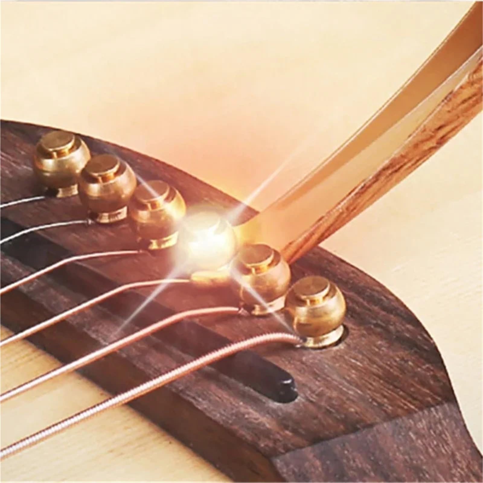 Cejilla para guitarra Cejilla de guitarra metal, 1 pieza, aleación aluminio, afinador, abrazadera, cejilla profesional(Light wood color)