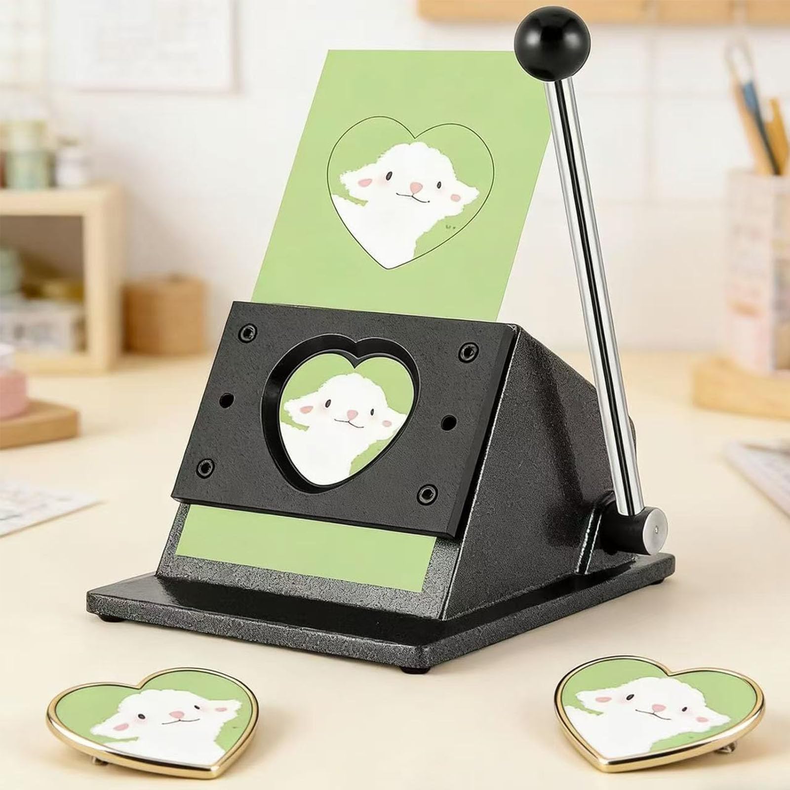 Coupe-cœur manuel pour badges créatifs et magnets de réfrigérateur