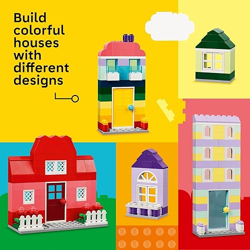 Miniatura 3 de LEGO Classic Creative Houses Juego de construcción de ladrillo para niños, regalo de casa de juguetes con accesorios y casas de muñecas, juguete