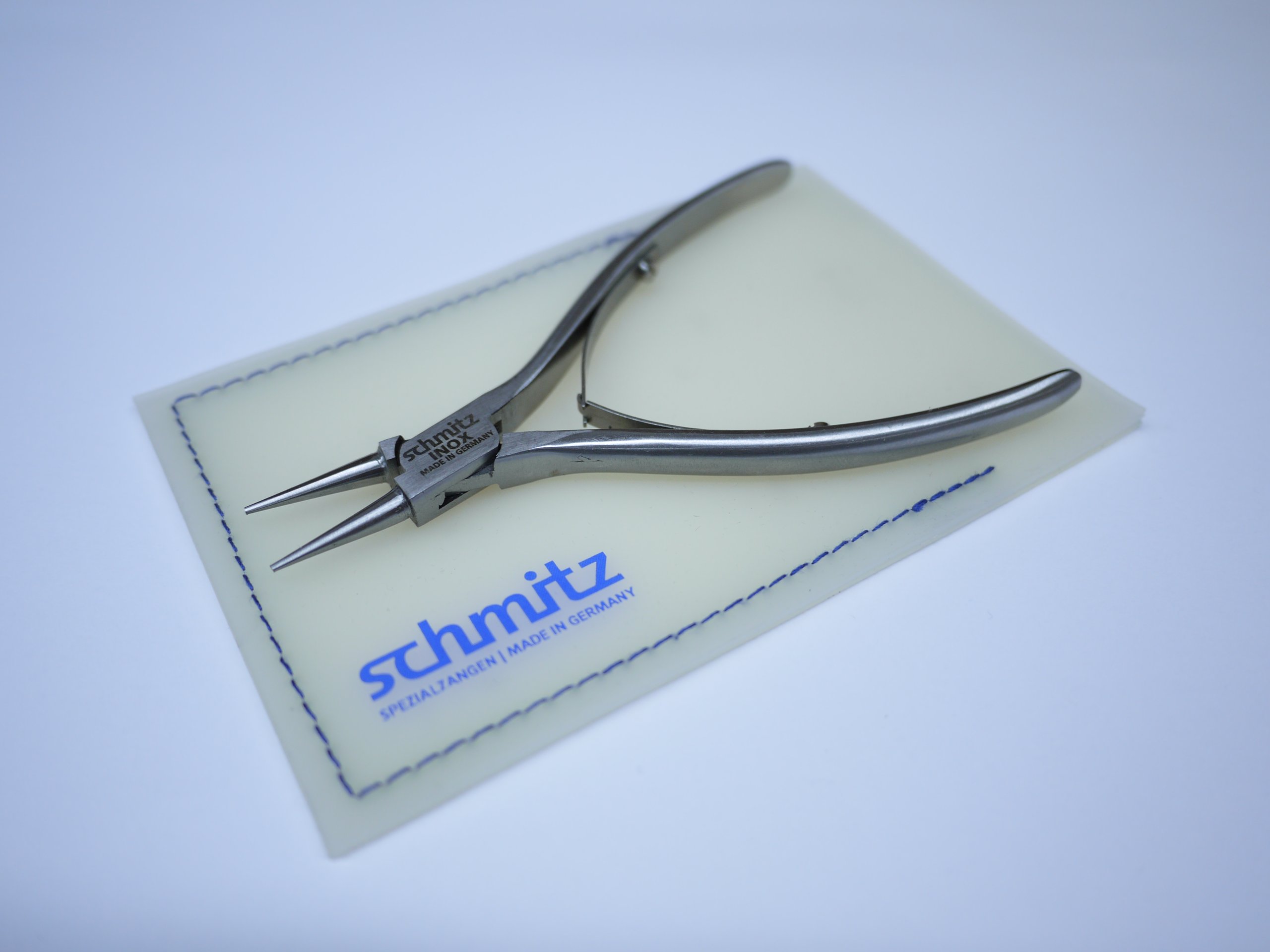 Round Nose Pliers 4.3/4'' - schmitz 4231FP00-RF - short, straight and smooth jaws - INOX - Stainless Steel - Hightech tool for professionals - Made in Germany - Solingen