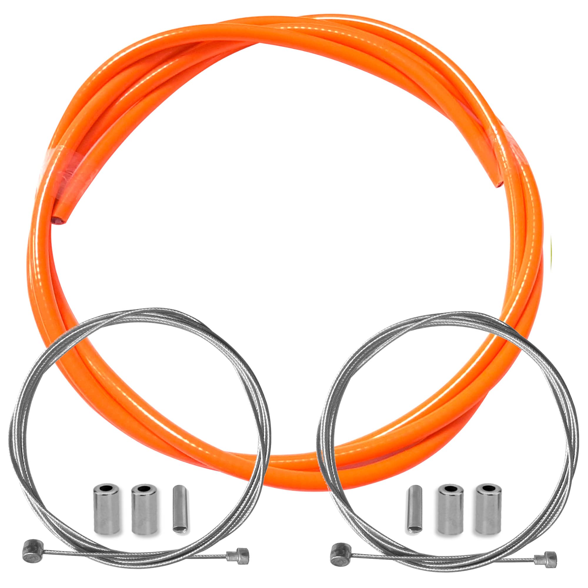 cyclingcolors Brake Cable Cover Bowden Cable Brake Cable Covers 5 mm with Brake Cable Brake Cable Housing Bicycle MTB Road Bike City Oldtimer, Orange Fluo