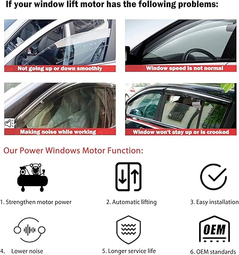 Miniatura 6 de Nifeida Reemplazo del motor de la ventana eléctrica para Mazda 3 6 CX-7 FRRL, mazda 5 CX-9 FRRR, RX-8 2003-2017 RWD AWD FWD Elevador de piezas de