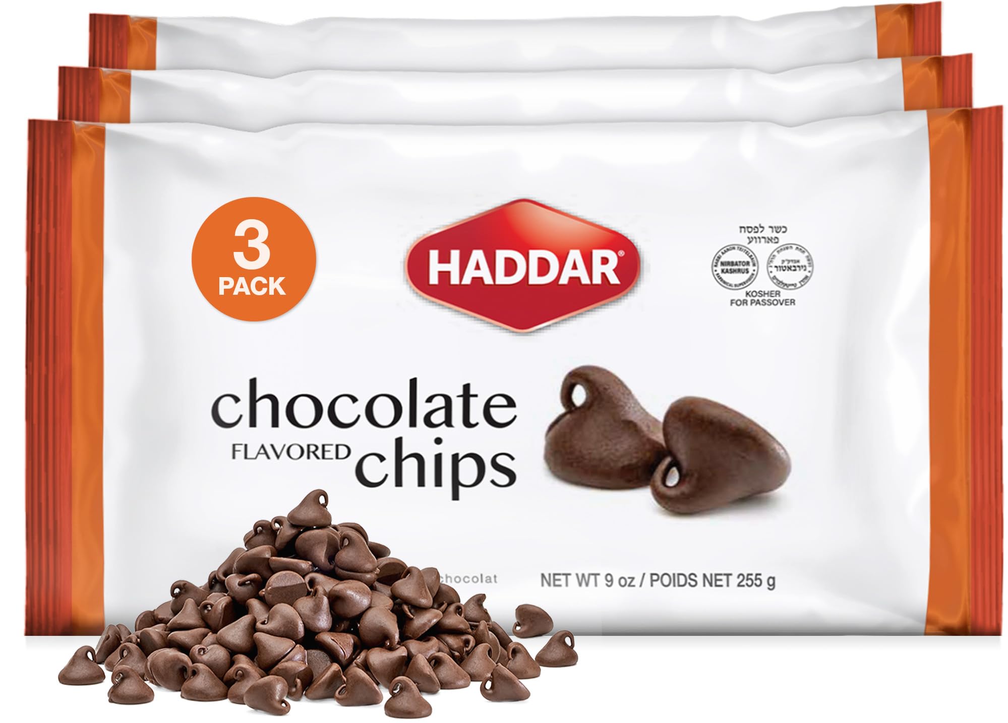 Amazon.com: Haddar Chocolate Flavored Chips, 9 oz (3 Pack) | Vegan
