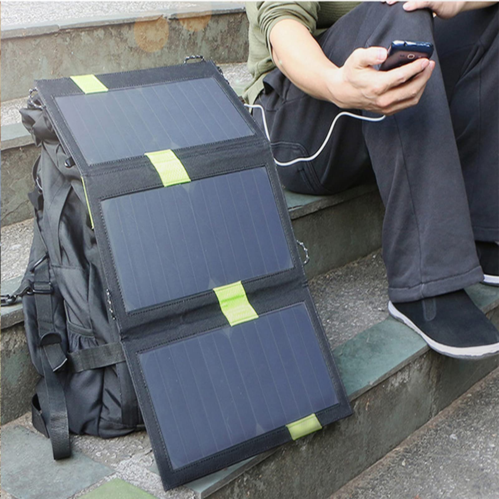 Pannello Solare Portatile 100W Högert Technik – Caricatore Con 2 USB (QC3.0 E Type-C PD) – IPX4, Ideale Per Campeggio, Barca E Emergenze In Casa