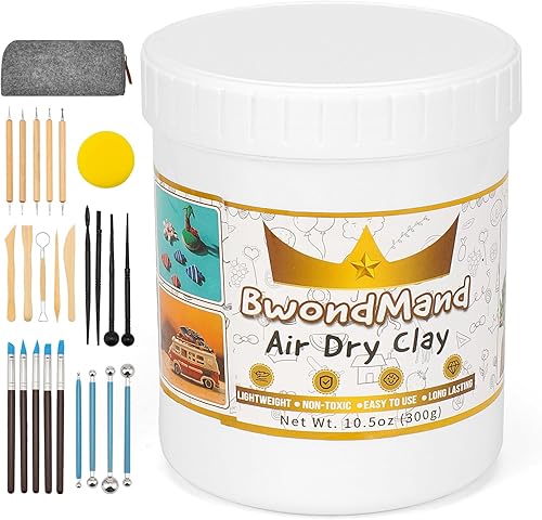 Arcilla de espuma para modelar cosplay (blanco) con 24 herramientas de arcilla, arcilla de espuma de alta densidad seca al aire para diseños