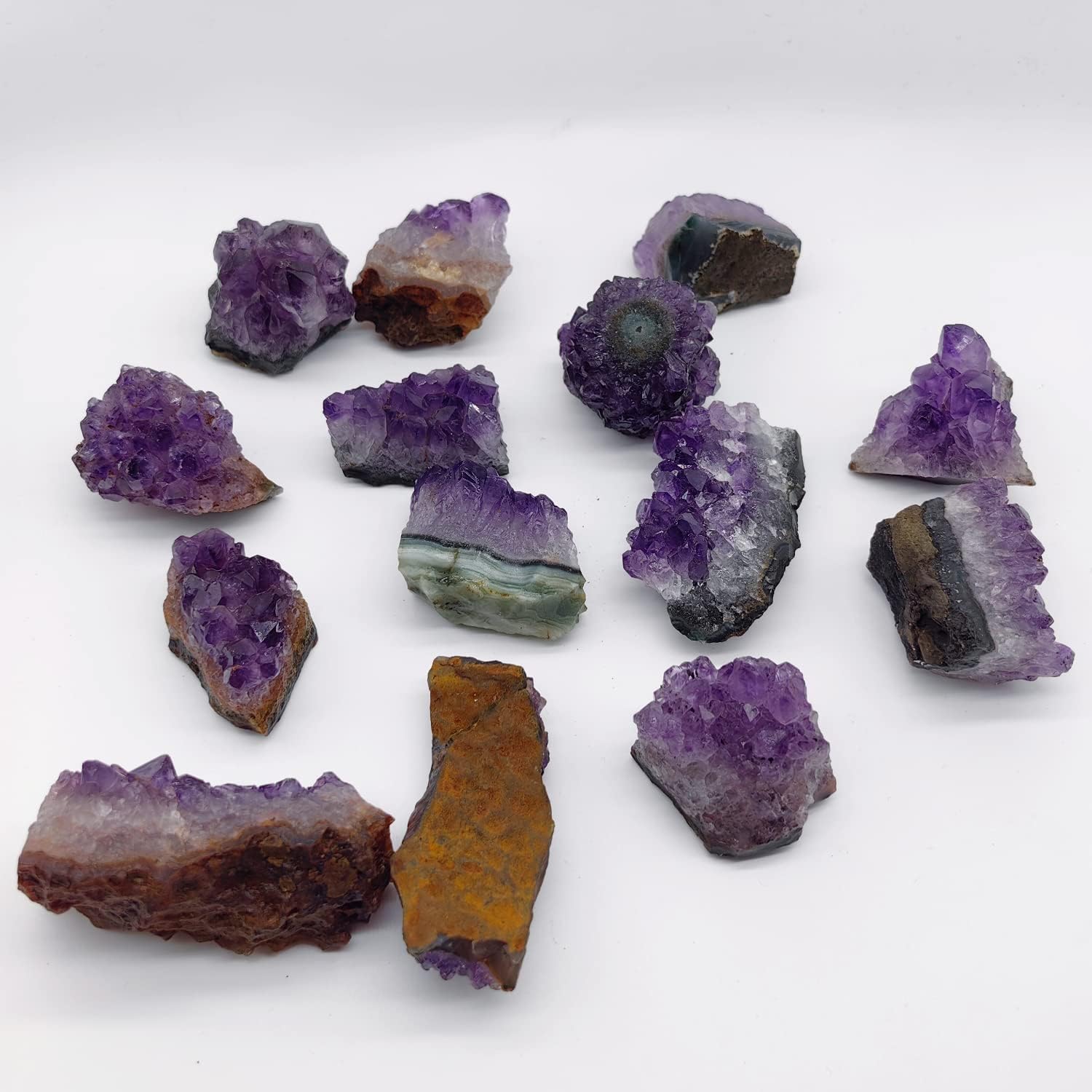 1Lb Raw Amethyst Clusters Natural Amethyst Geode Druzy Deep Purple Crystals Bulk Gemstones Healing Stones for Meditation Home Decoration