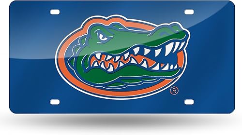 Miniatura 713 de Rico Industries Placa de matrícula de metal con incrustaciones láser de Florida Gators de la NCAA plateado,Alternativo,Negro -,Negro/Plata,Azul,azul