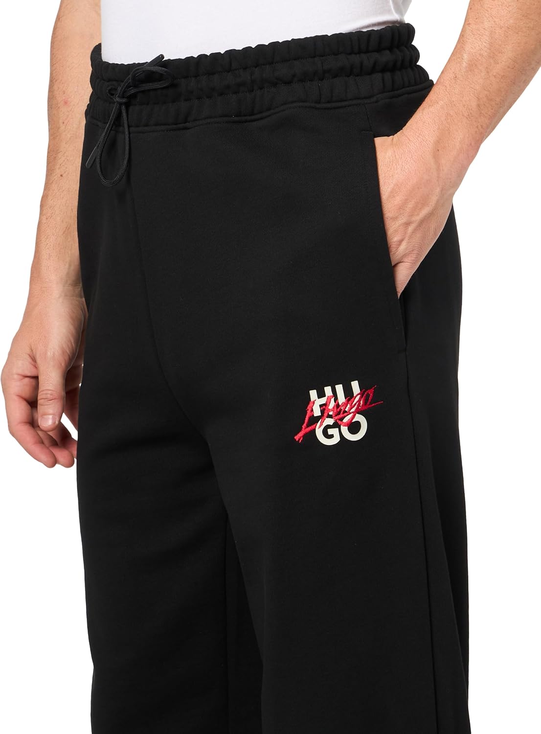 HUGO Men's Script Stack Logo Cotton Sweatpants - Image 3