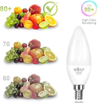 WAXP E14 Led Light Bulb Cool White, 40W Equivalent, 500 Lumen 5W Small Screw Light Bulbs, 6500K SES LED Candle Lightbulbs, Non-dimmable, Pack of 6 [Energy Class F]