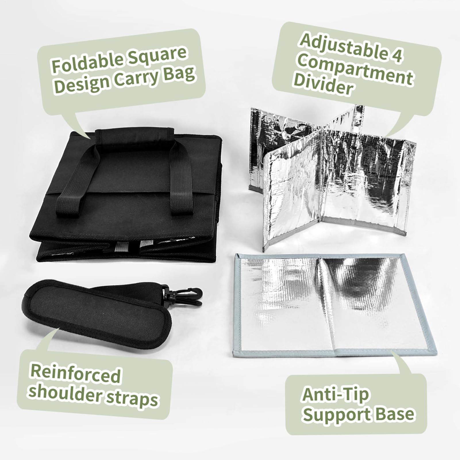 Portabicchieri - Grande Tote Riutilizzabile | Borsa Divisore Regolabile | Porta Bevande A Tracolla Per Acqua Di Birra, Succo Di Caffè, Portabevande Versatile Di Consegna, Auto Da Picnic De Vo