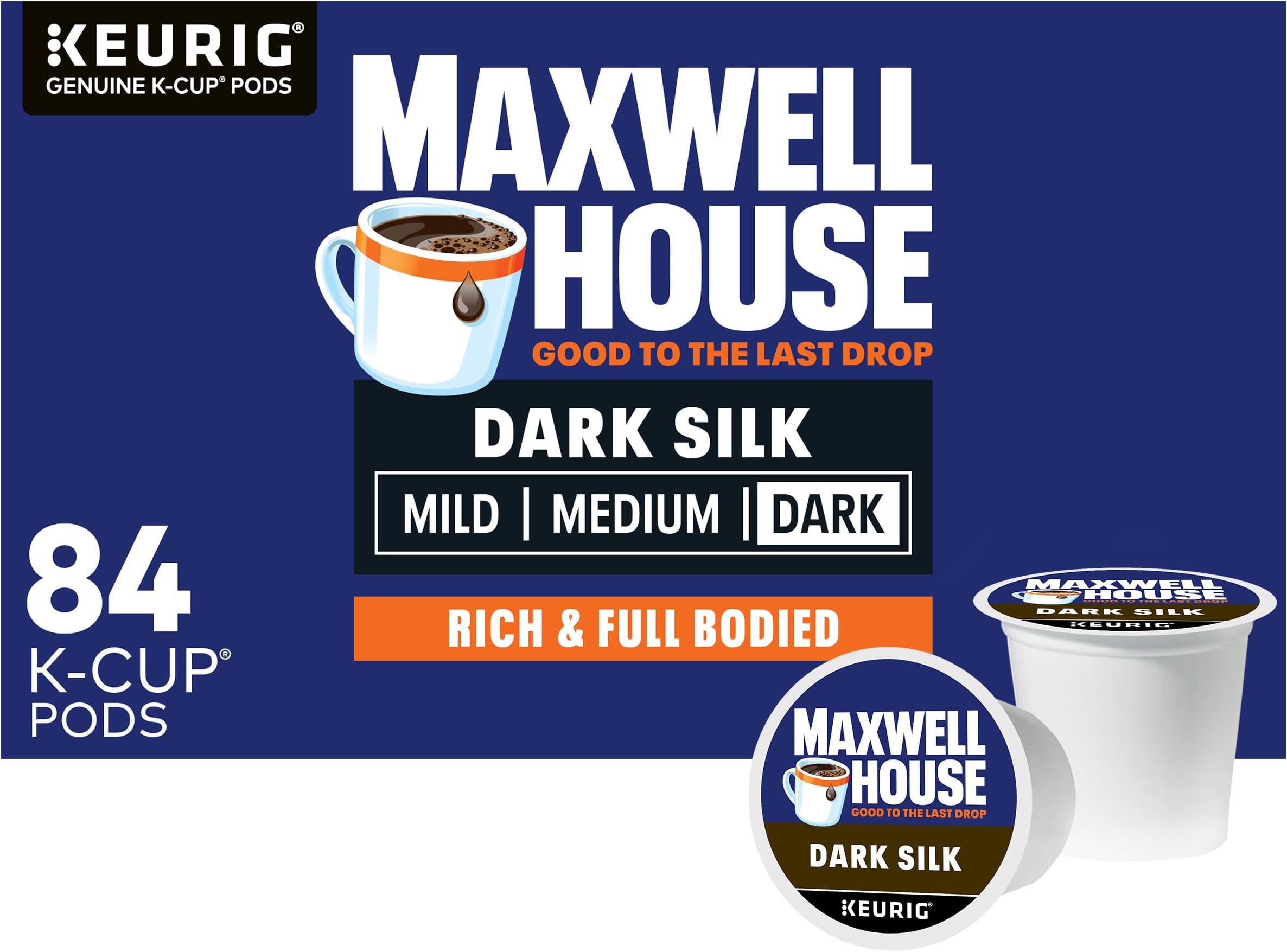 Maxwell House Dark Silk Dark Roast K-Cup® Coffee Pods (84 ct Box)