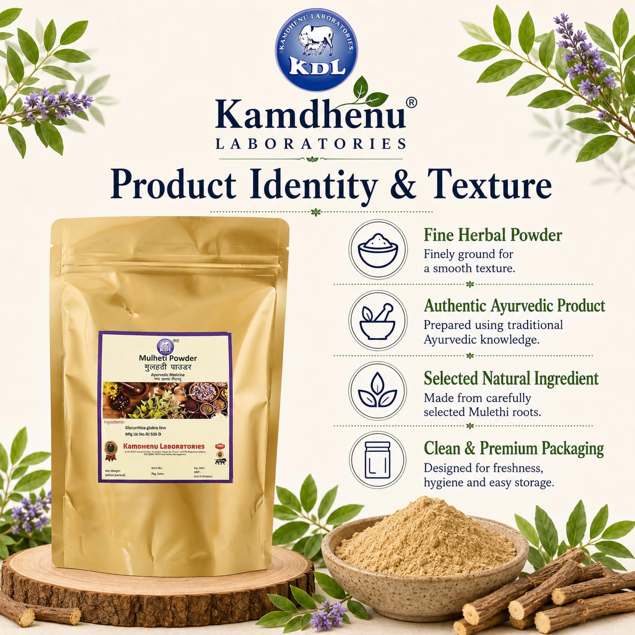 Kamdhenu Mulethi Powder | Glycyrrhiza glabra| 100 grams| Liquorice| Licorice root | Mulethi powder for face, skin, body and eating — Amazon image 7
