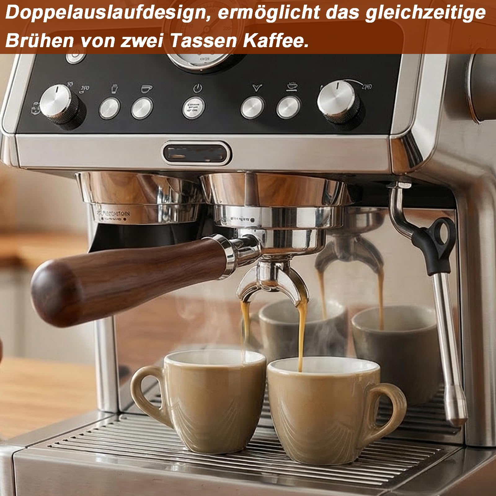 51mm Siebträger für De'Longhi La Specialista EC9335/EC9665, Doppelauslauf