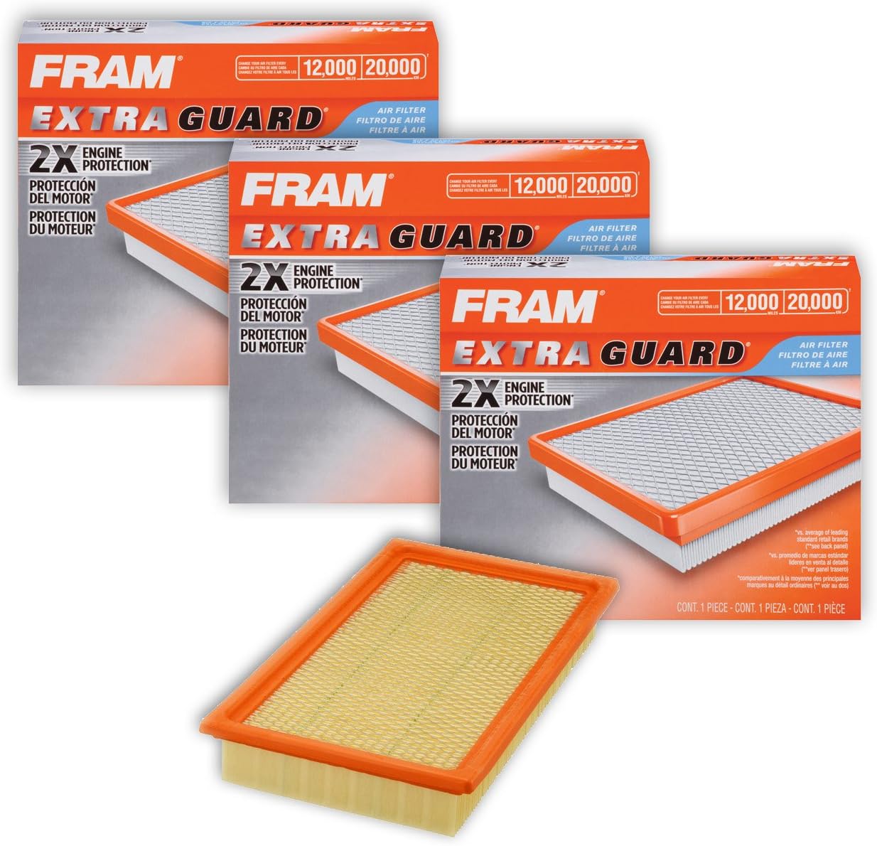 Fram CA10242 Extra Guard Panel Air Filters (3 Pack), Air Filters
