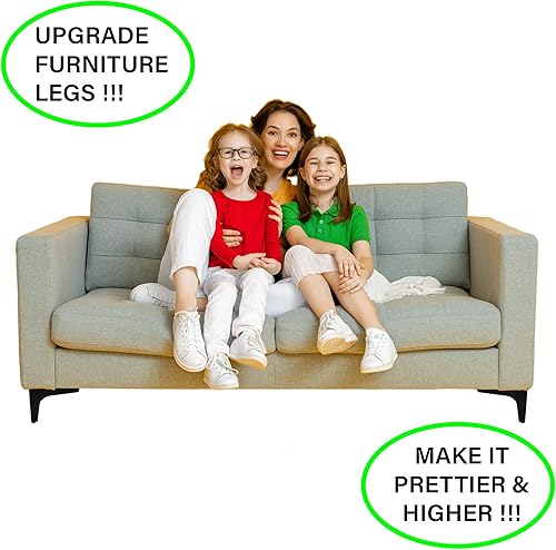 Miniatura 3 de Patas de metal para muebles, patas de sofá para armario, cama, silla, mesita de noche, soporte de TV, juego de 4 patas de sofá de repuesto, color