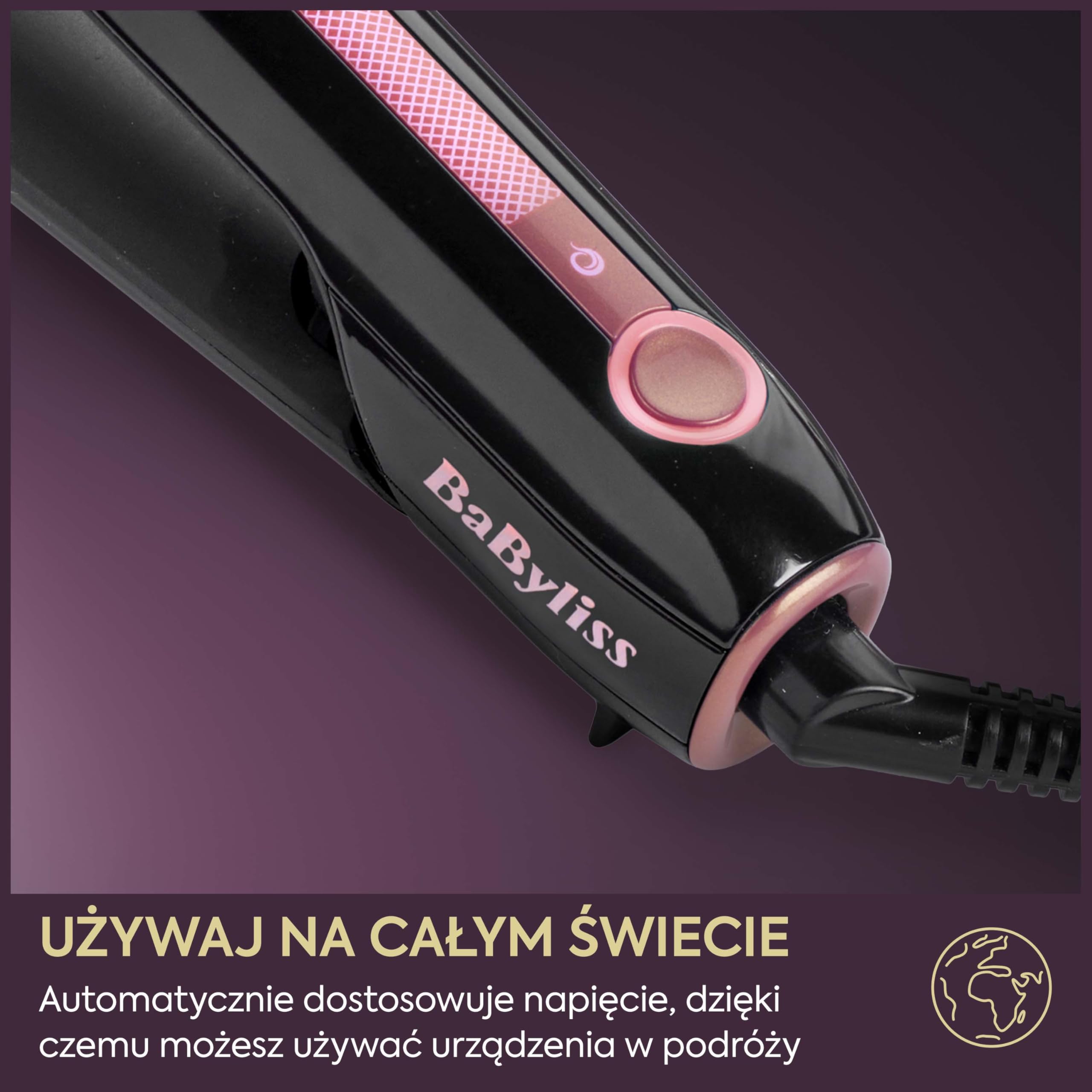 BaByliss Sensor Protect Inteligentna Prostownica do Włosów, Adaptacyjna Kontrola Temperatury, Płytki Tytanowe, Jonizacja Anti‑Frizz, 5 Ustawień (160–200°C), Szybkie Nagrzewanie, ST491E