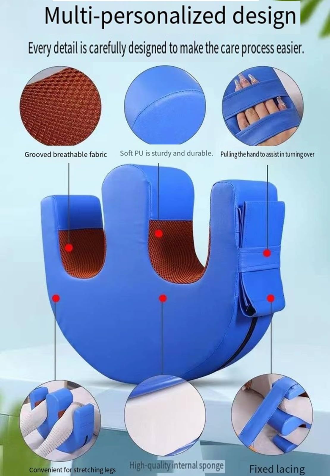 Cojín Reversible para Pacientes, Cojín En Forma De U, Antiescaras, Parálisis De Pacientes, Cojín Reversible, Ayuda para El Cuidado De La Cama para Ancianos, Enfermeria Soporte para Piernas B