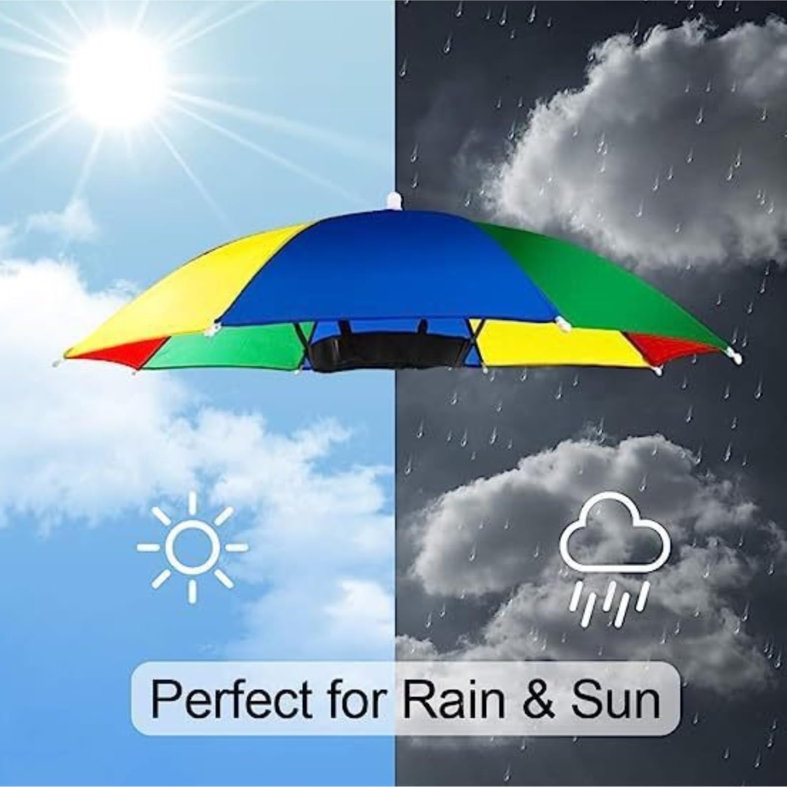 Przeciwsłoneczny Parasol Wędkarski 1 Szt. Parasolka Z Gumką Do Aktywności Na Świeżym Powietrzu Ogrodnictwa(Blue)