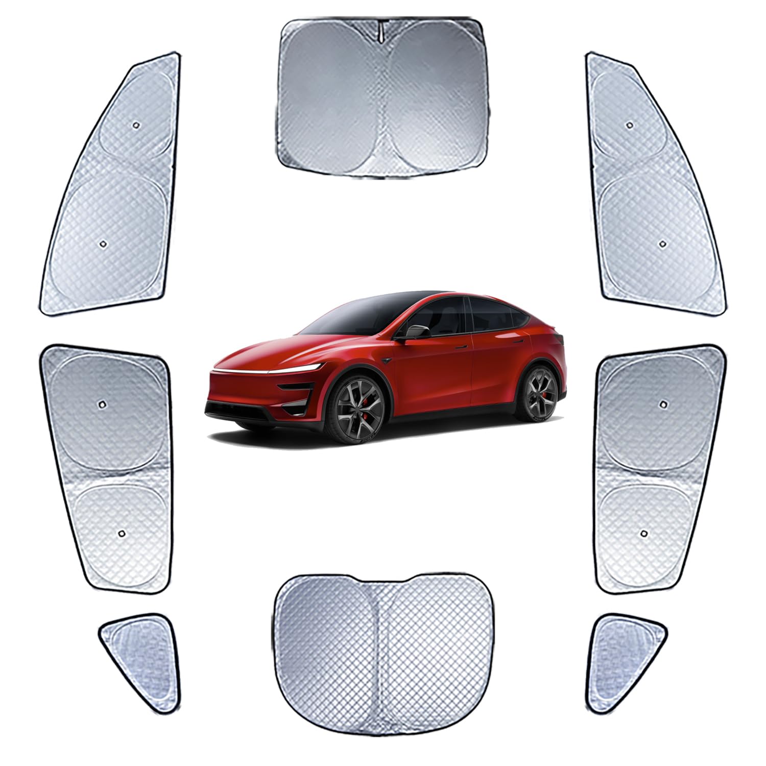 Upgraded Camping Privacy Curtain 8 Pieces for Tesla Model Y 2020-2026 Window Sunshade for Model Y Juniper Camping Shades Windshield Sunshade Privacy Screens forTesla Accessories