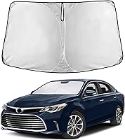 Vista 22 de EcoNour Parasol para parabrisas de camiones con bolsillo de almacenamiento Parasol reflectante de material 240T para protección contra rayos UV