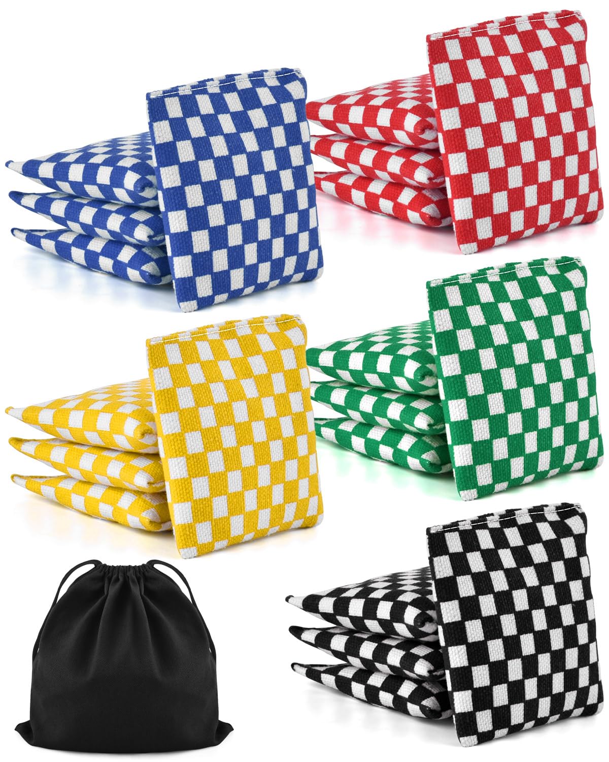 TINDTOP Mini Bean Bags for Tossing - 3.1" x 3.1", Cornhole Outdoor Toss Gaming Colorful Canvas Bean Bags Carnival Games Kids Beanbags Throwing Games
