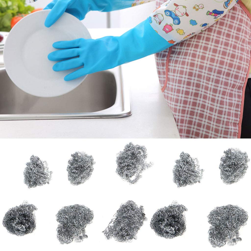 6 Pcs Stainless Steel Wire Dish Scourer Kitchen Helper Tools