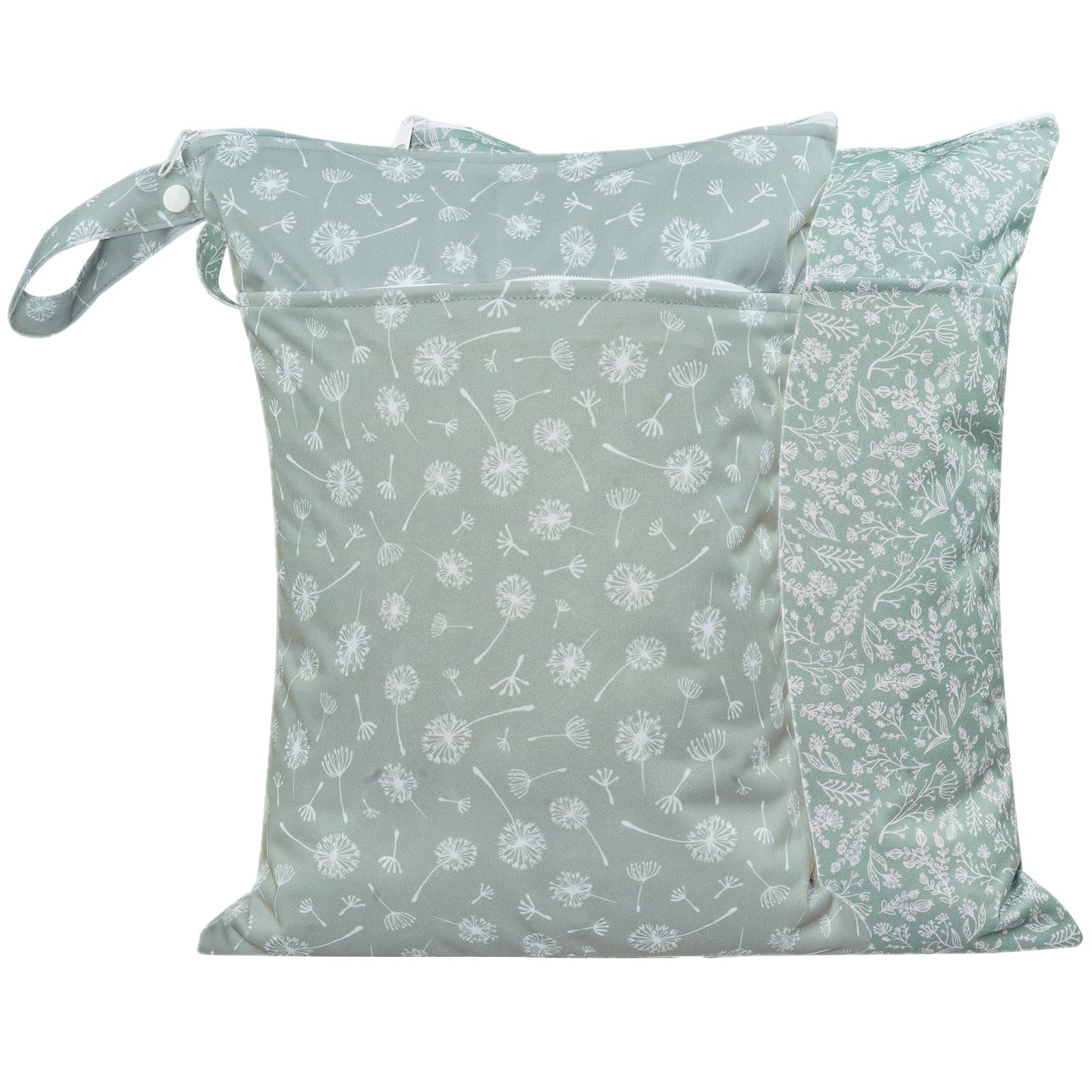 Opgroeie Wet Dry Bags with Two Zippered Pockets and Handle, Reusable Storage Bag for Breast Pump Parts & Baby Items, Waterproof Diaper Bags, Yoga Gym