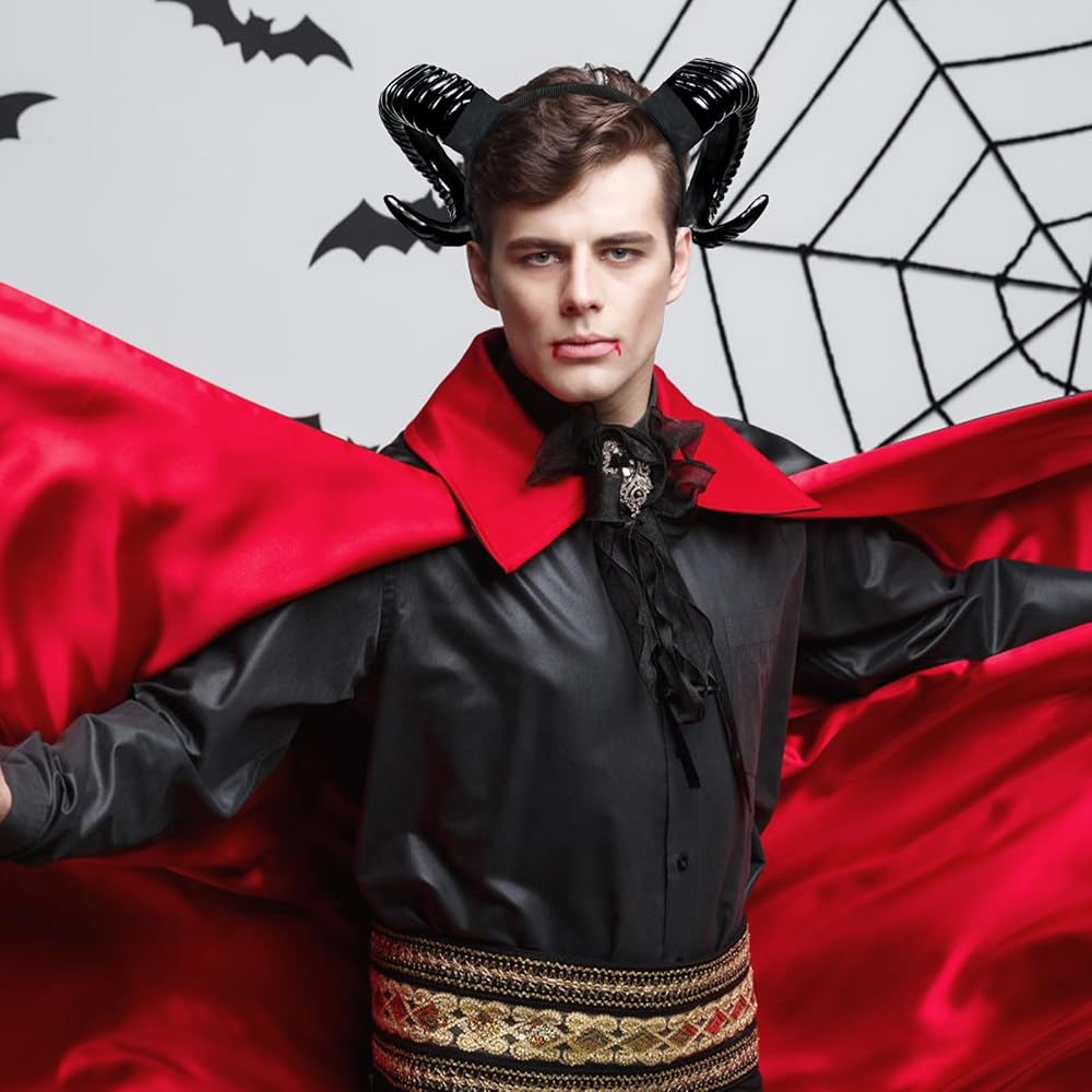 CALLARON Halloween Dämon Hörner Stirnband - 28x13cm Teufelshörner Für Cosplay & Kostüme