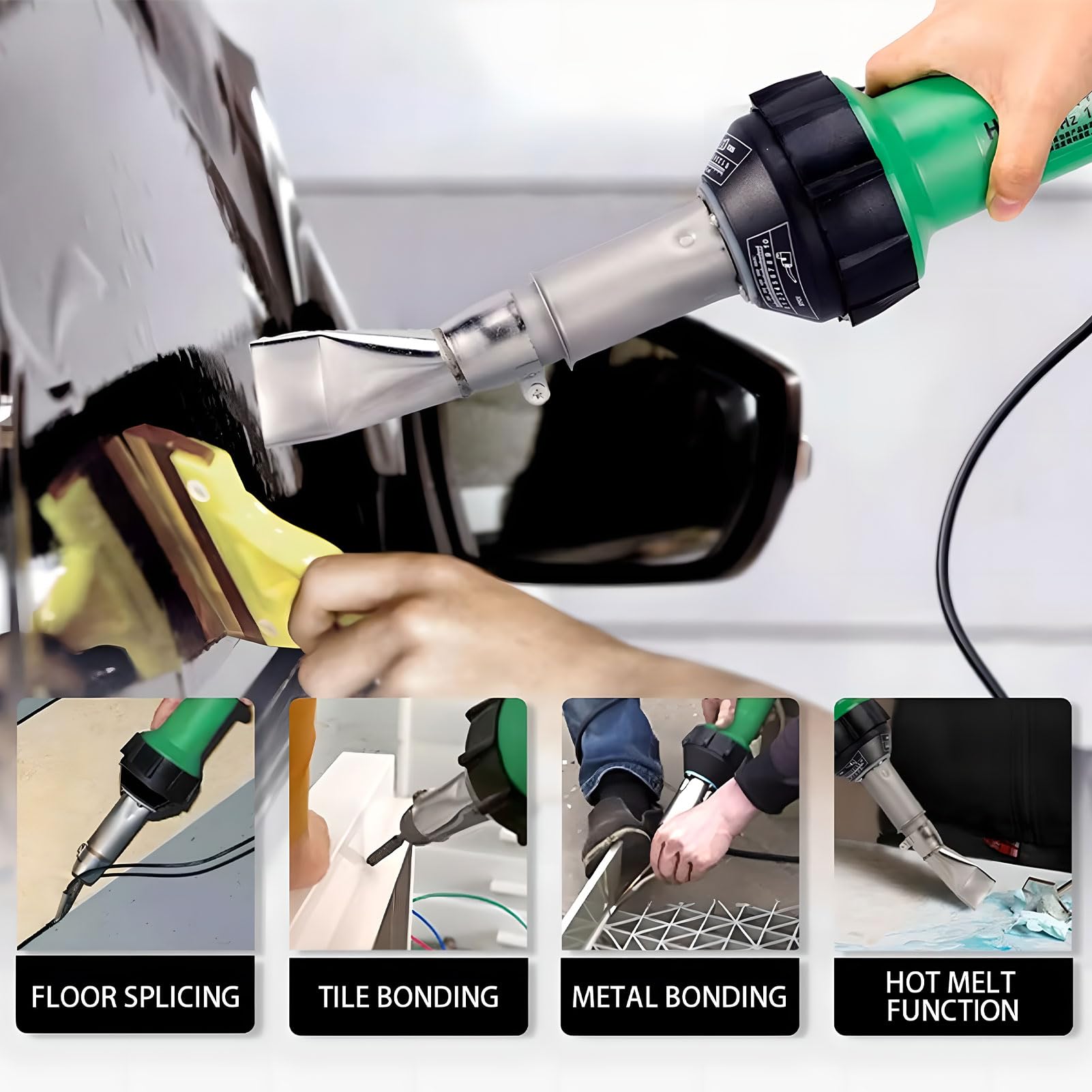Pistola soldadora de plástico de aire caliente de 1600 W, kit de soldadura