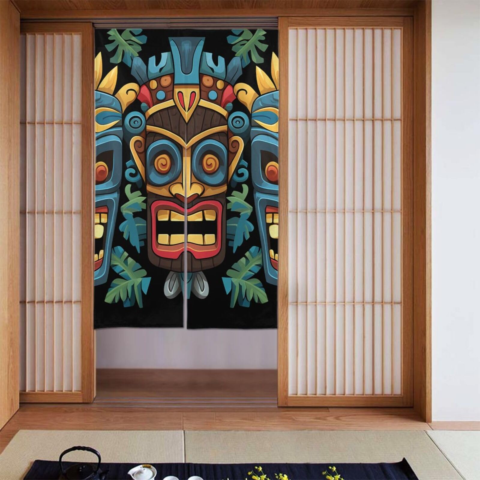 Rideaux de porte de séparation occultants 86,4 x 142,2 cm amusants pour chambre