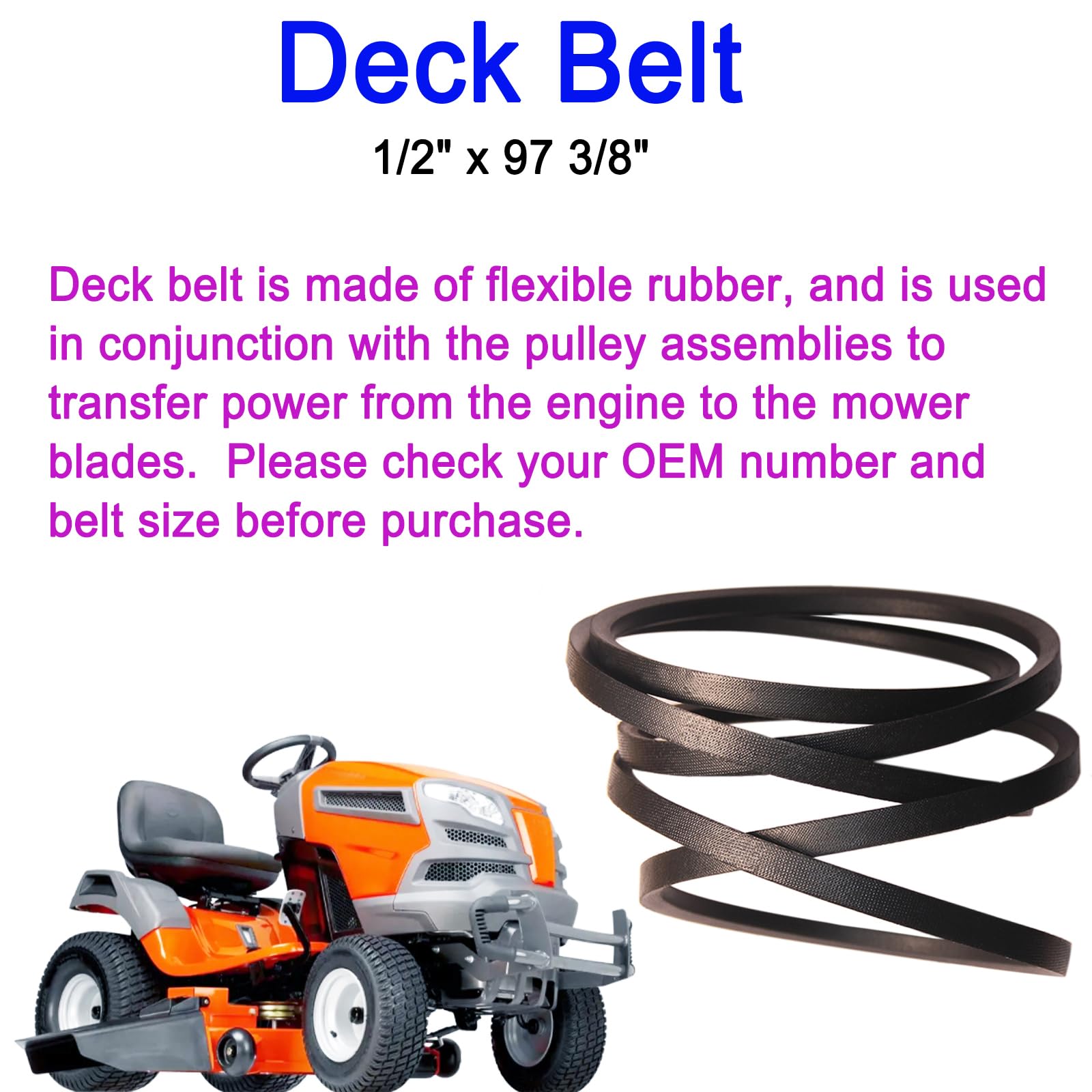 Belt Replacement Craftsman Yt3000 Mower Deck Belt Cutter Deck