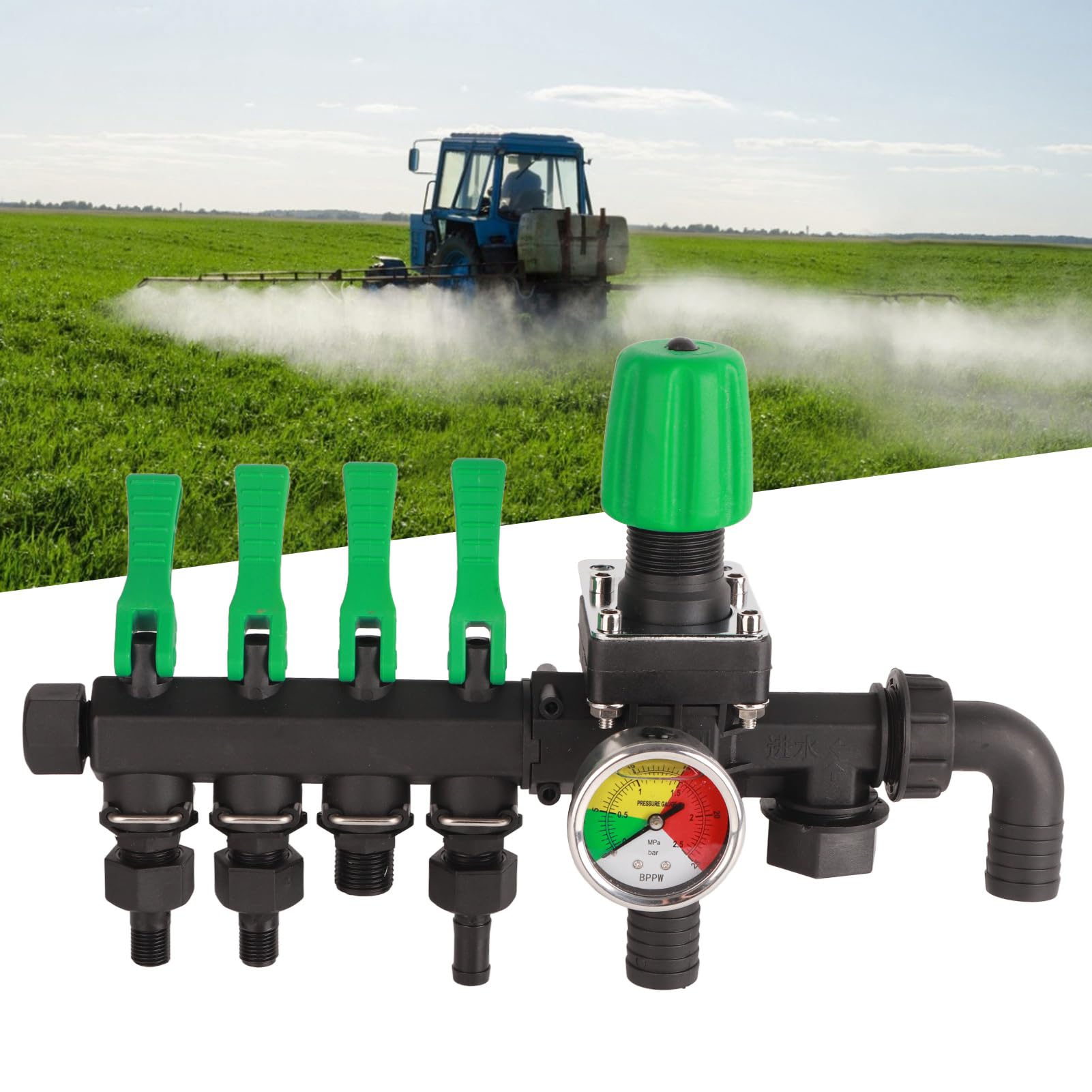 Accesorios de Válvula de Control de Pulverizador Agrícola Divisor de Agua de 4 Vías, Accesorio Multifuncional para Uso Doméstico