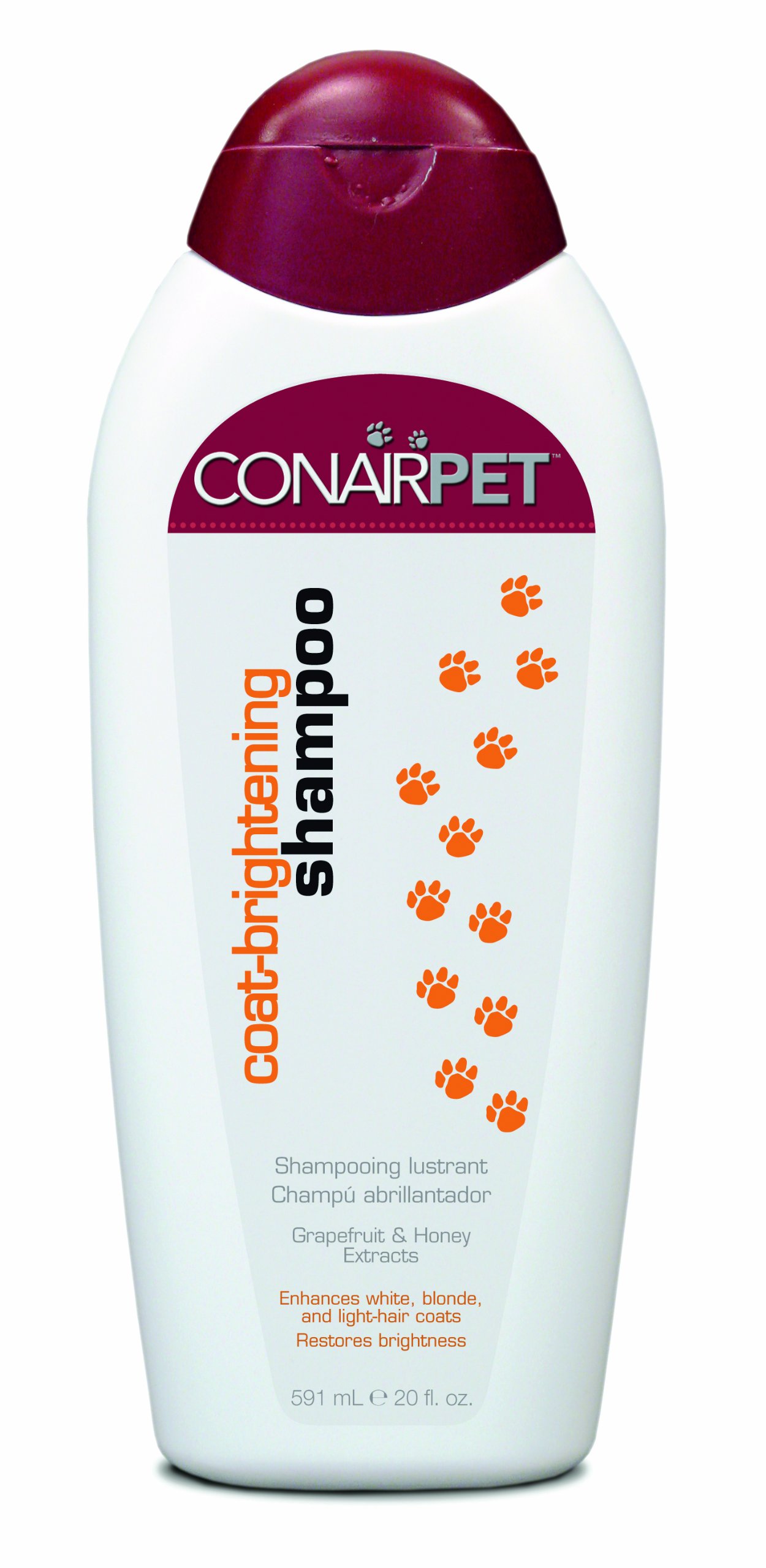 ConairPet Coat Brightening Shampoo with Grapefruit and Honey Extracts for Cats and Dogs, 20 Fluid Ounce