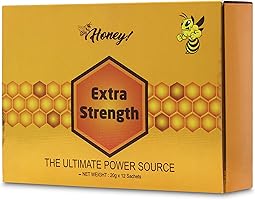 Extra Strength Honey for Men - Golden Packaging - 12 Honey Packs for Men, 20g Each