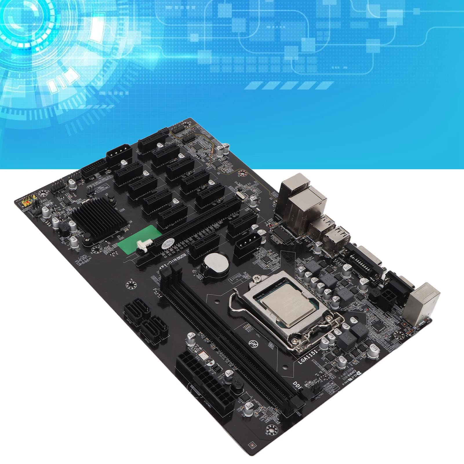 Płyta Główna B250B, Płyta Główna LGA 1151 z 12 Gniazdami PCIe, Wyjście VGA DVI 2.8GHz CPU Szybka Płyta Główna DDR4 do Komputera Stacjonarnego Miner